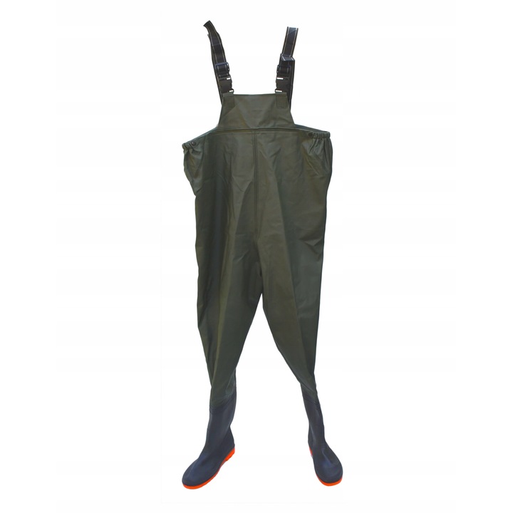 Cizme lungi pescaresti tip salopeta, PVC, verde, 45