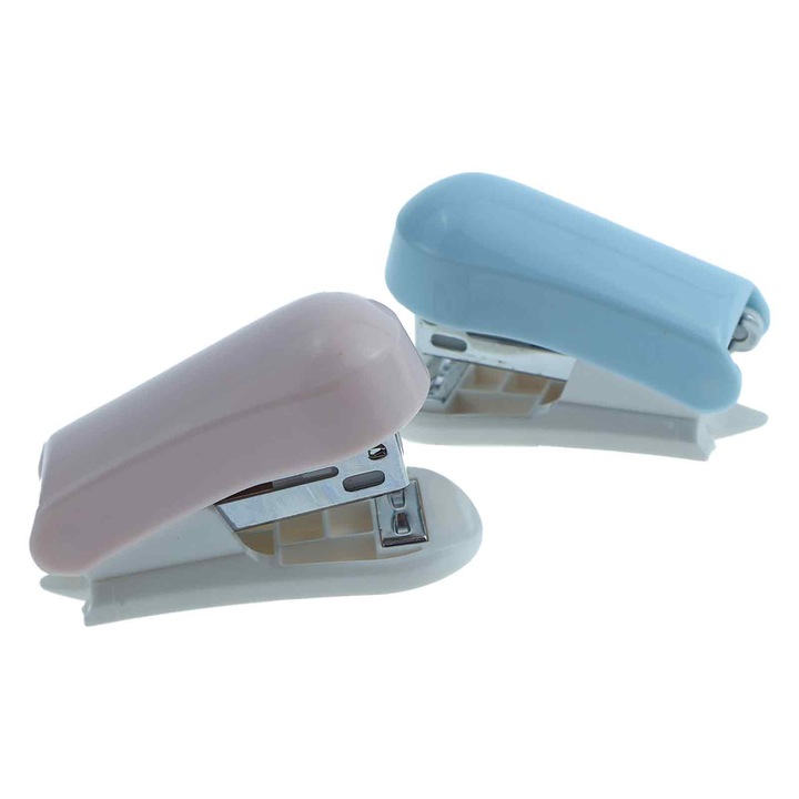 Комплект от 2 мини телбода за бюро без усилие, капацитет 2-24 листа, включва вграден премахвач на телчета, сладък подарък с телбод за студенти и офис Enforose