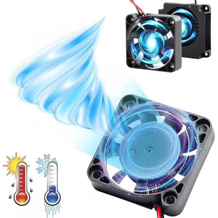 Kit pentru imprimanta, Noonedibs, pentru Creality Ender 3s, Disipare rapida a caldurii, 1 Ventilator axial frontal, 1Ventilator lateral, Negru