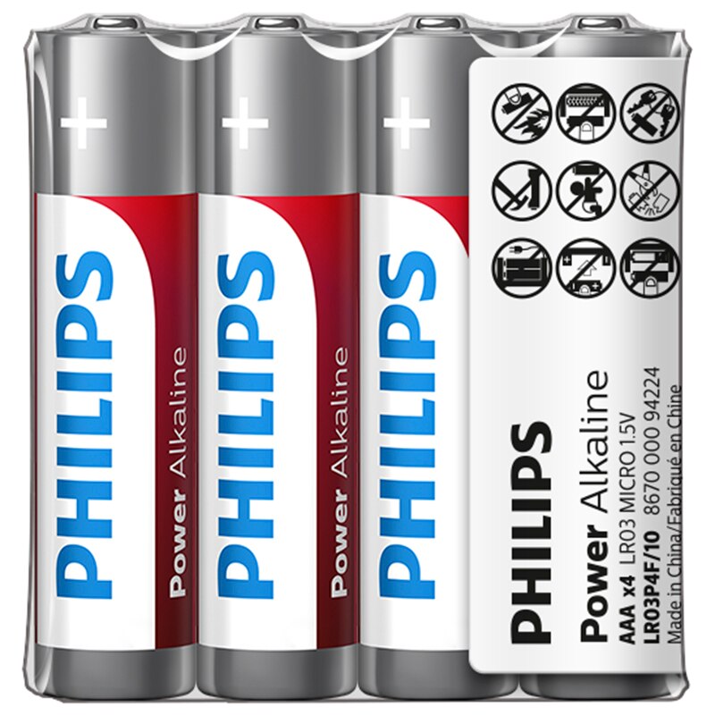 Baterii Philips Power Alkaline AAA 4-foil w/ sticker