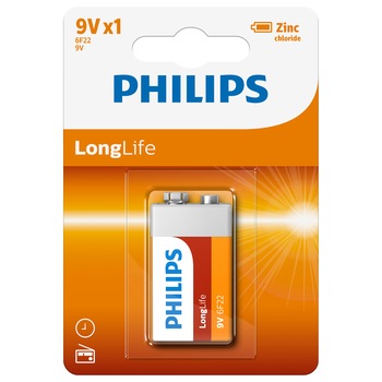 Baterie Philips LongLife 9V 1-blister Baterie Philips LongLife 9V 1-blister
