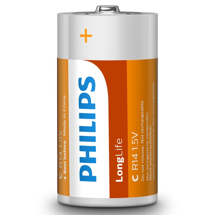 Philips LongLife C 2 fóliás elem, matricával