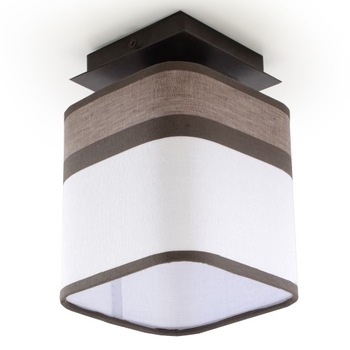 Plafoniera Latte, Sollux Lighting, 20 x 14 cm, E27, Boho Design, Alb/Maro Plafoniera Latte, Sollux Lighting, 20 x 14 cm, E27, Boho Design, Alb/Maro