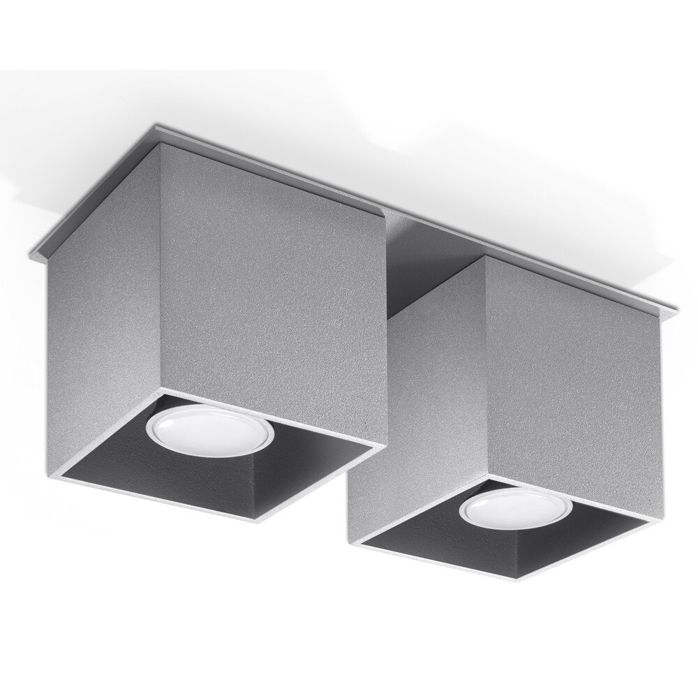 Plafoniera Sollux Lighting Quad 2, Loft Design, GU10, IP20, Gri