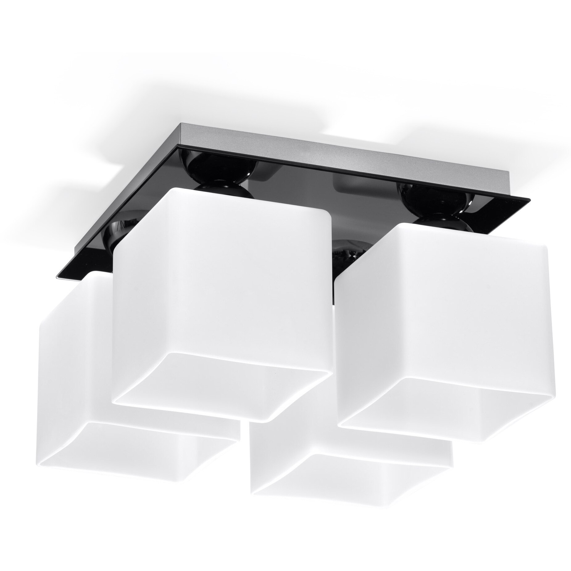 Plafoniera Sollux Lighting Piazza E27, Loft Design, Alb/Negru