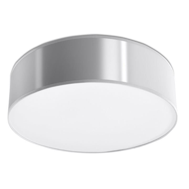 Lampa de tavan Arena gri PVC 2 becuri rotunda minimalista de interior
