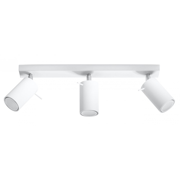 Lustra de tavan Ring alb otel 3 becuri tub modern de interior