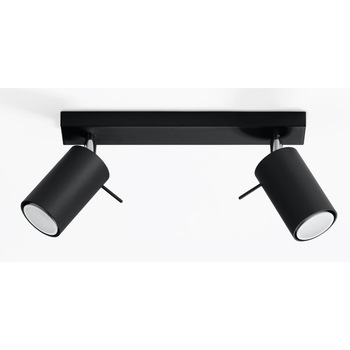 Plafoniera SOLLUX Ring 2, LED, GU10, Spot, 40W, Loft Design, Negru Plafoniera SOLLUX Ring 2, LED, GU10, Spot, 40W, Loft Design, Negru