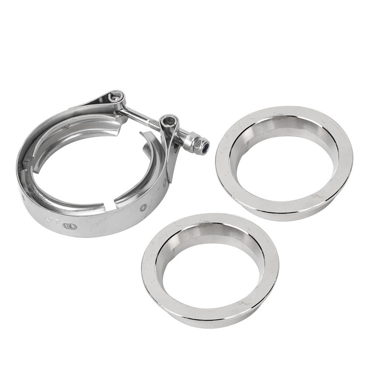 V-образна скоба от неръждаема стомана с фланец за автоматична изпускателна тръба (2,25 инча-57 мм)