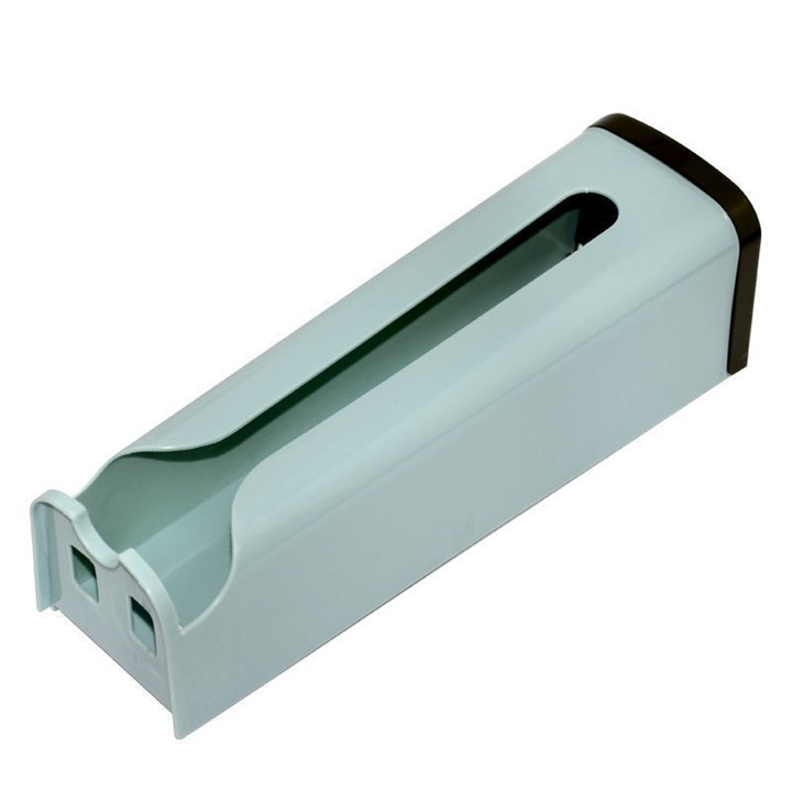 2 db szemeteszsák adagoló készlet, falra szerelhető, műanyag, kék, 31x10x10cm