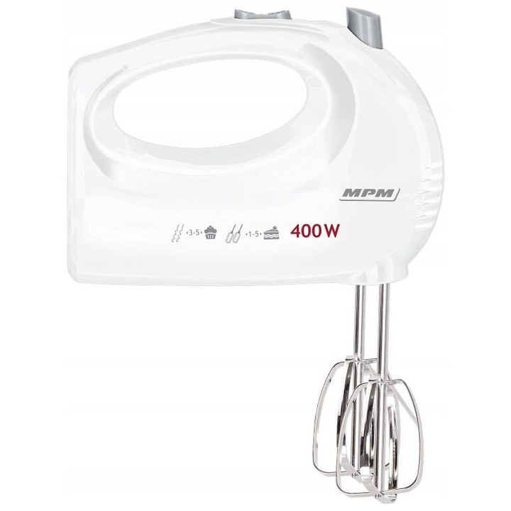 Миксер MPM, MMR-25 400W бял, 1.5 скорост регулиране, 2 вида перки