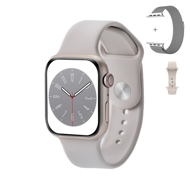 Matcso by CSM 4U PRODUCTS okosóra, TFT, 320*385 HD felbontás, IP68 vízállóság, NFC, mágneses töltő, hívás/sms/közösségi média értesítések, fizikai aktivitás monitorozás, pulzusszám, vérnyomás, lépésszámláló, ezüst