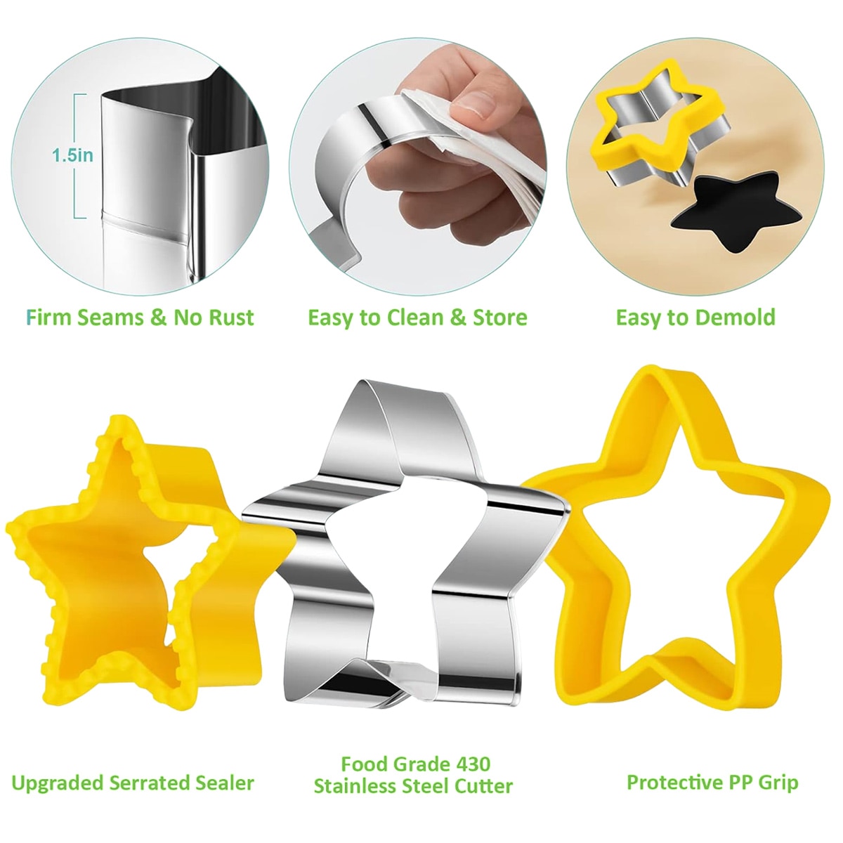 Set forme pentru sandwich, BGHYHYHI, inox, multicolor