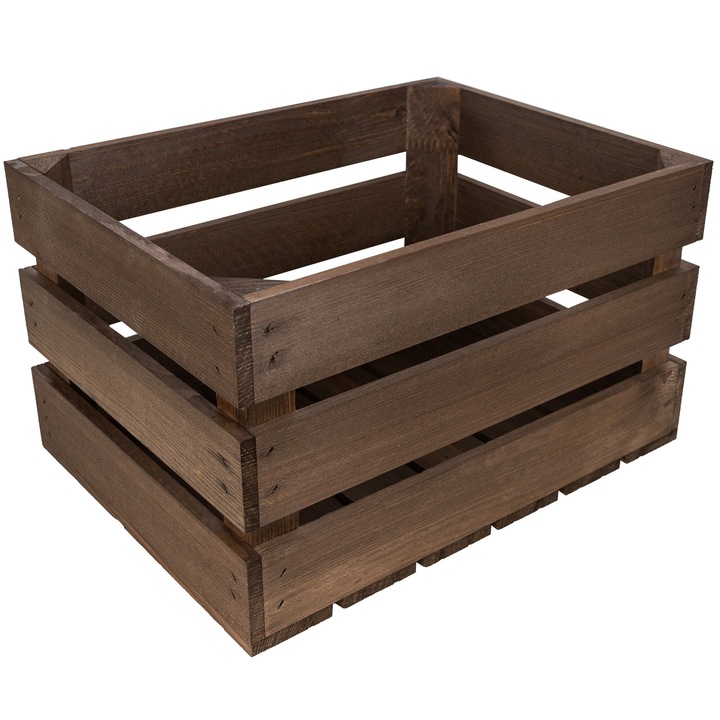 Cutie din lemn Maro VENGE, 40 x 30 x 23 cm, Creative Deco, in stil vintage, shabby, Ideala pentru Obiecte, Fructera, Cutii Decorative pentru Decorare DIY