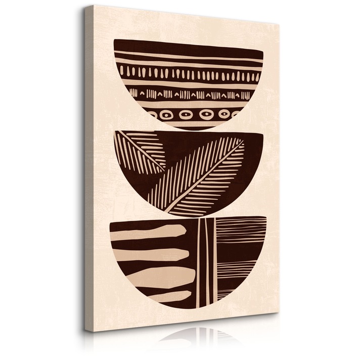 Tablou Muralo Boluri cu modele aztece Decoratie de perete abstracta 3D 30 cm x 40 cm in stil boho pentru camera de zi