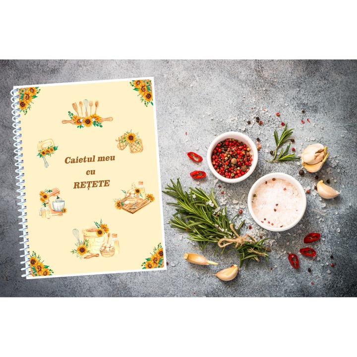 Caiet pentru Retete, A4, cu Spirala, 110 pagini