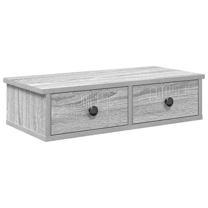 VidaXL Falipolc fiókokkal szürke sonoma 60x28x15 cm műszaki fa