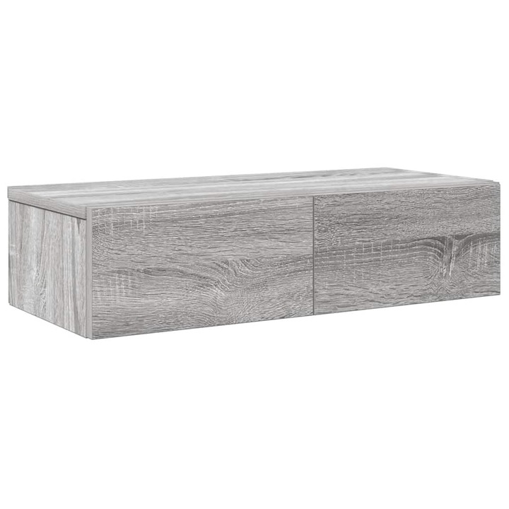 VidaXL Falipolc fiókokkal szürke sonoma 60x26,5x15 cm műszaki fa 859973