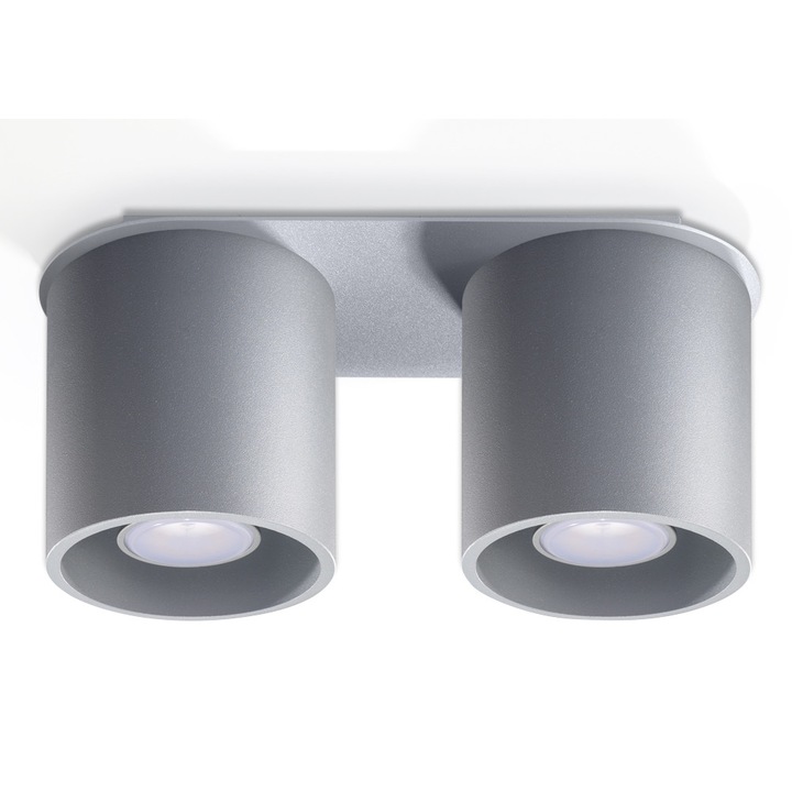 Плафон Sollux Lighting Orbis 2, 26 x 12 x 10 cm, Loft Design, сив