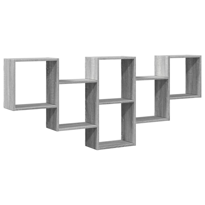 VidaXL szürke sonoma színű szerelt fa fali polc 159 x 18 x 66 cm 12.3 kg 853304