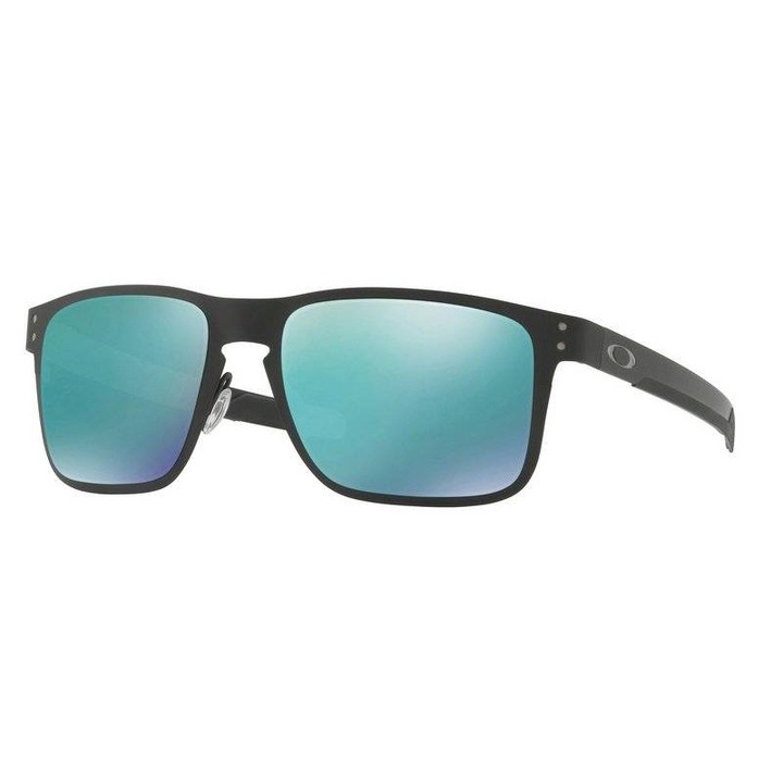 Ochelari de soare barbati Oakley Holbrook Metal, negru, lentile verzi, ideal pentru sport si activitati in aer liber