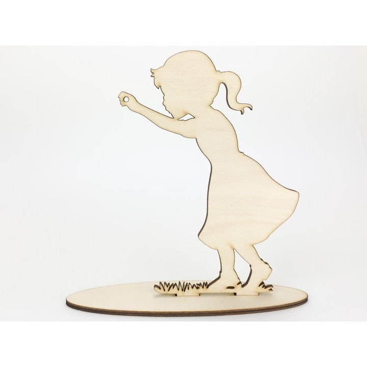 Natúr fa - Kislány gömbtartó 15, 5x15cm