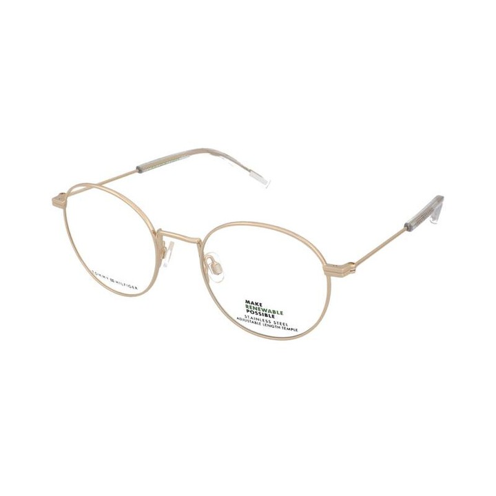 Rame ochelari Tommy Hilfiger, forma rotunda, culoare aurie, metalice
