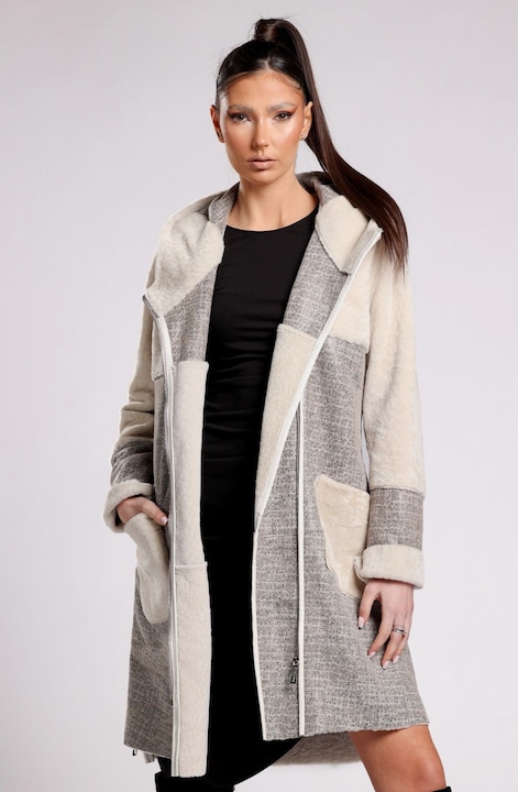 Cojoc de dama din blana de miel australian, Geronimo, Model Kira, Crem