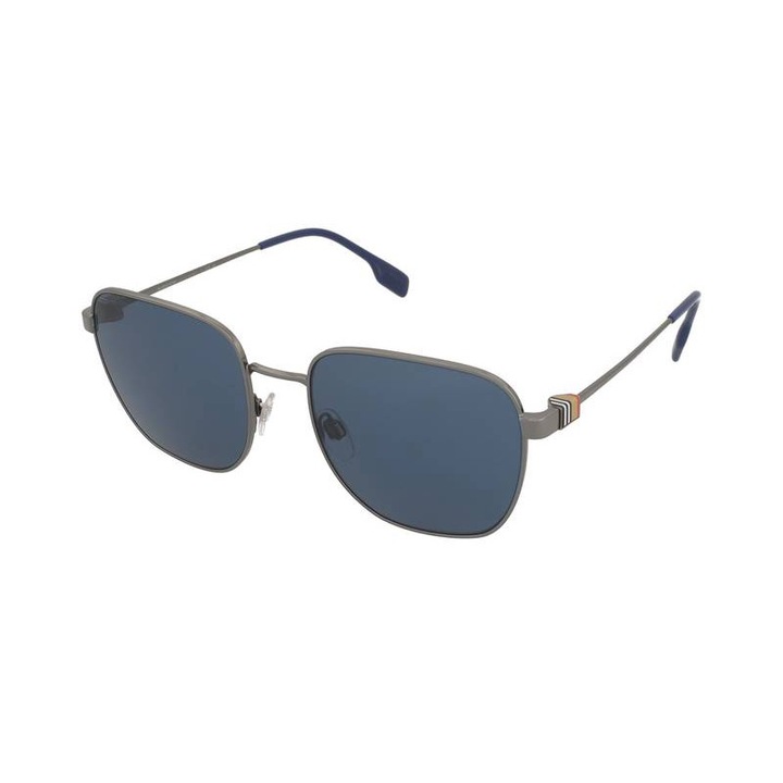 Ochelari de soare dama Burberry Drew BE3142, rutenium, lentile albastre, forma patrata