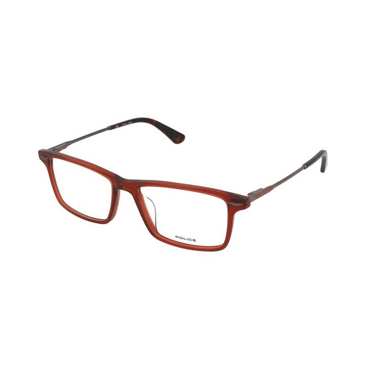 Rama ochelari Police Dart 1 VPLD92 0999, rosu, forma dreptunghiulara, material usor si durabil