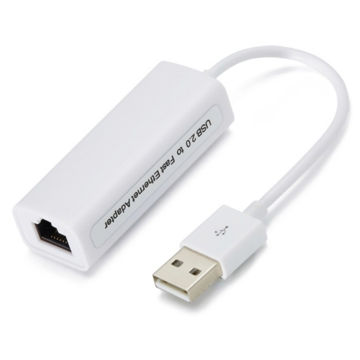 USB 2.0 100Mbps кабелен LAN Ethernet мрежов адаптер за Windows и Linux, LEIISVK, черен