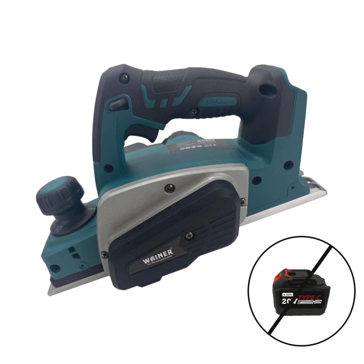 Rindea pe acumulator 20V WAINER EP1, latime 82mm, adancime reglabila max 2mm