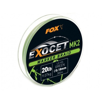 Fir textil Fox Exocet Mk2 Marker Braid Green 18mm / 20lb / 300m green Fir textil Fox Exocet Mk2 Marker Braid Green 18mm / 20lb / 300m green