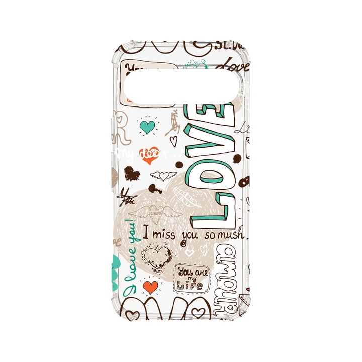Husa pentru Google Pixel 9 / Pixel 9 Pro, BestCase® Anti Shock 1.5MM, Love, Air Cushion Technology, Protectie camera, ecran si colturi, AS 25