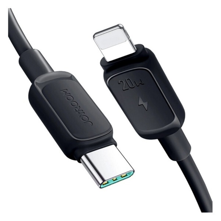 Joyroom adatkábel, type-c - lightning, 20w, gyorstöltő, 120cm, törésgátló, fekete