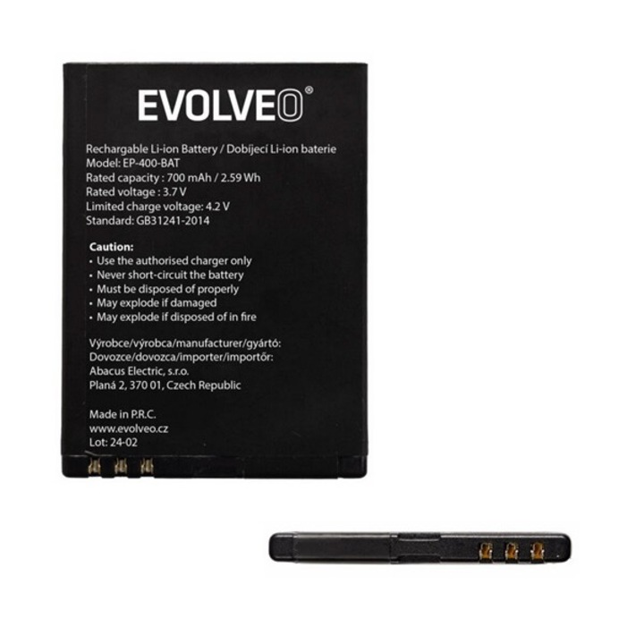 Akkumulátor, kompatibilis Evolveo EP-400 EasyPhone ID Evolveo akku 700mAh li-ion, gigapack csomagolás