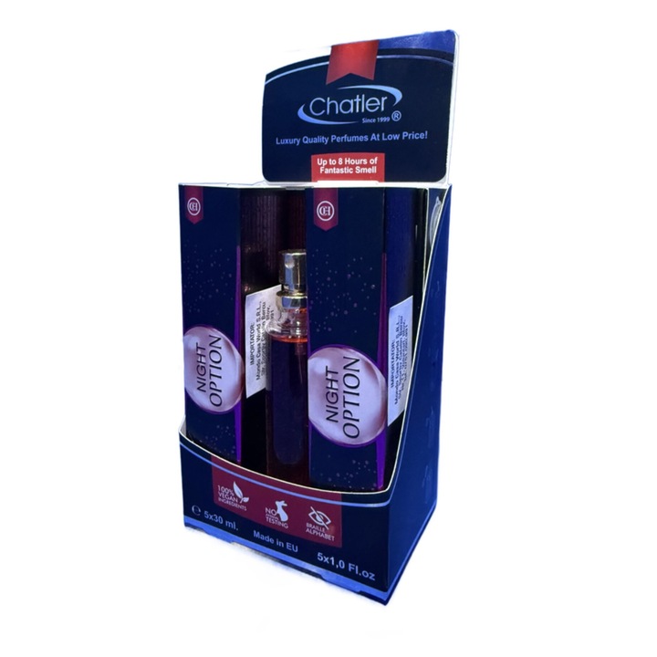 Set 6 Parfumuri, Chatler, Night Option, Femei, 180ml