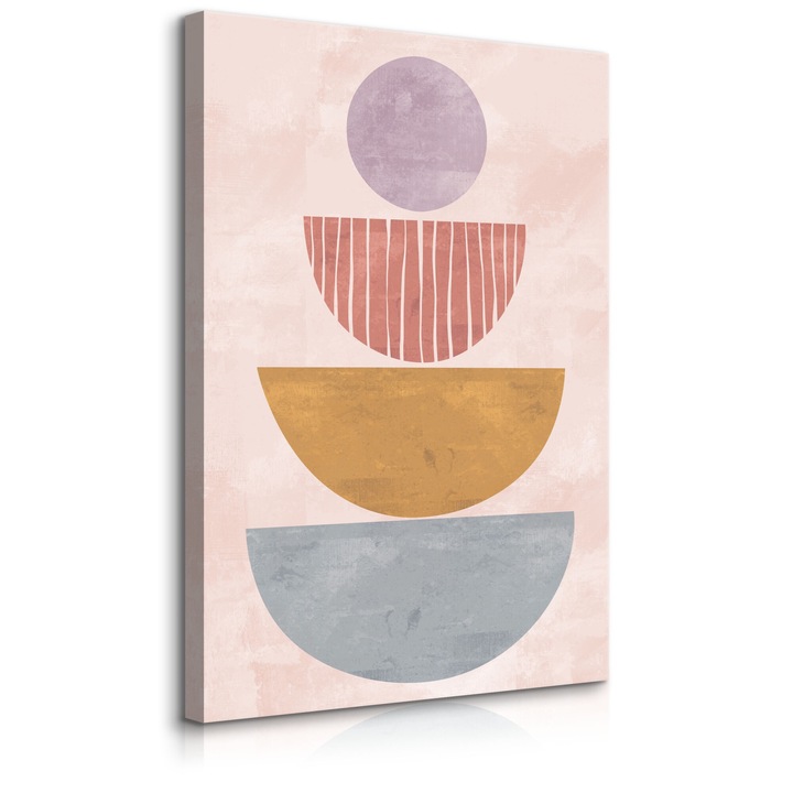 Стенопис Абстрактни купи 3D декорация за хол 40 см x 50 см в цветен японски стил