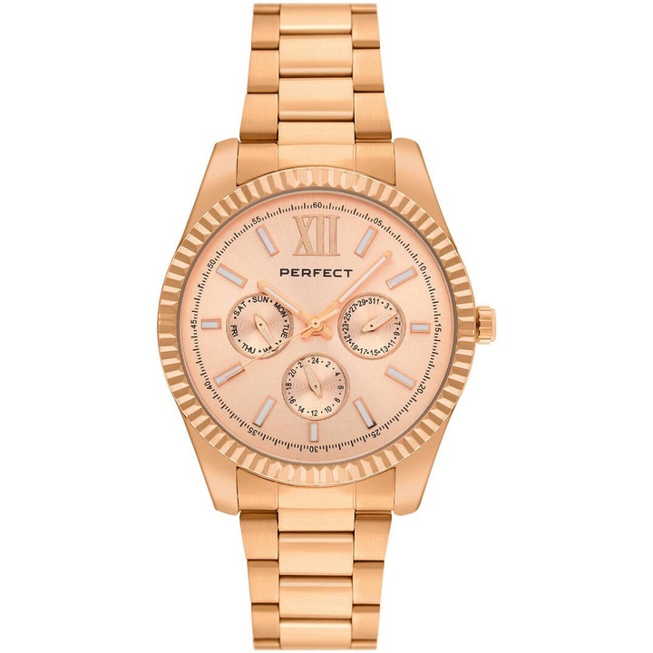 Ceas dama, Perfect, roz, quartz, otel inoxidabil