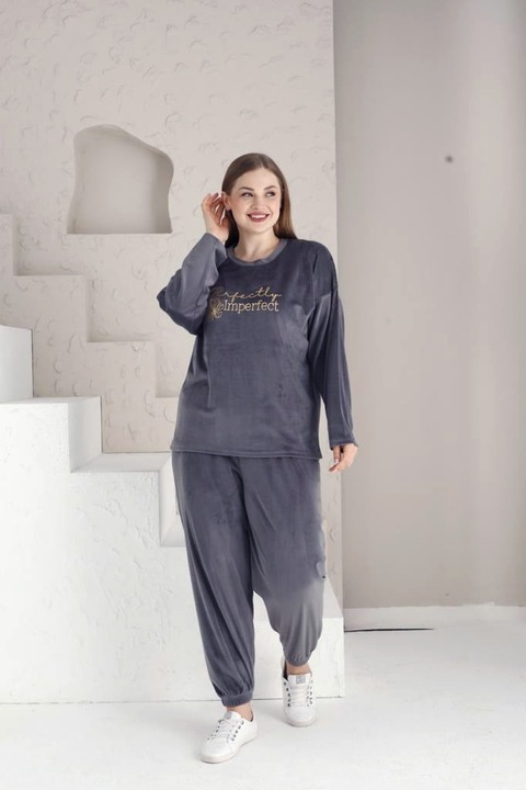 Compleu Dama, Catifea, Material Extra Fin, Perfect Imperfect, Gri, Intisimo