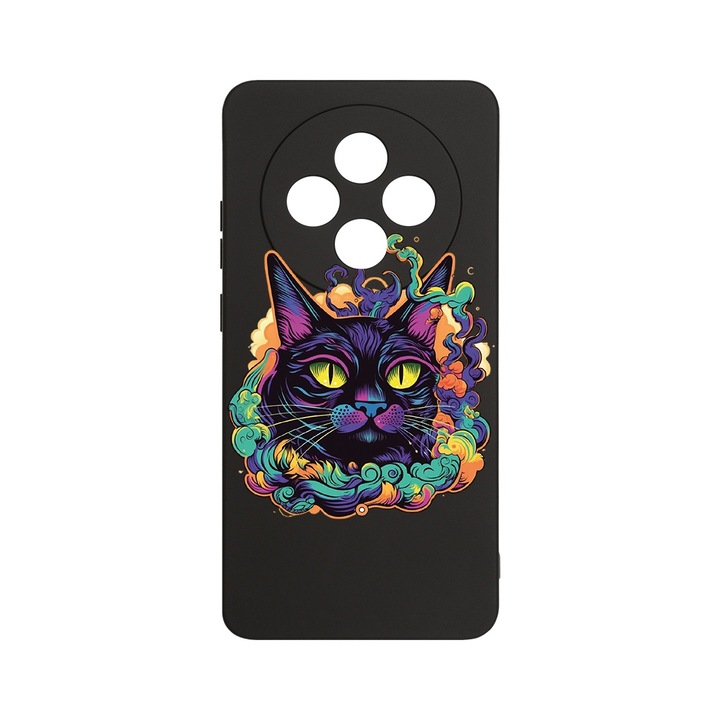 BestCase 1.2mm Szilikon telefontok, kompatibilis modell Xiaomi Redmi 14C, Dream Colors - Black Cat, Kameravédelem, Mikroszálas puha belső, PB 1571