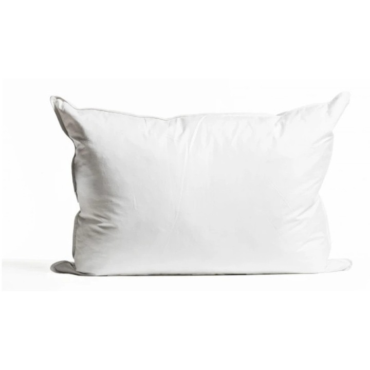 Perna ferma, Poohy, Silver, 70x70 cm, 60% puf, 100% bumbac, Antialergic, Antiacarieni, Alb
