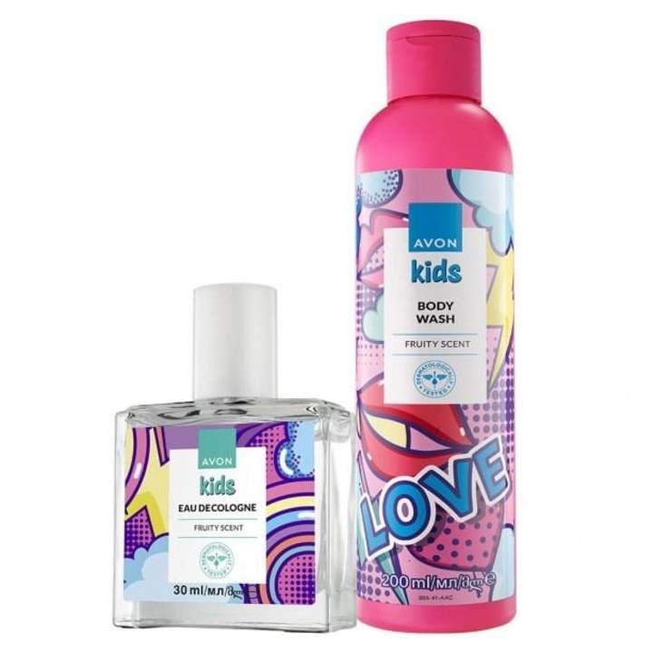 Set Avon Kids, gel de dus 200 ml, apa de colonie 30 ml
