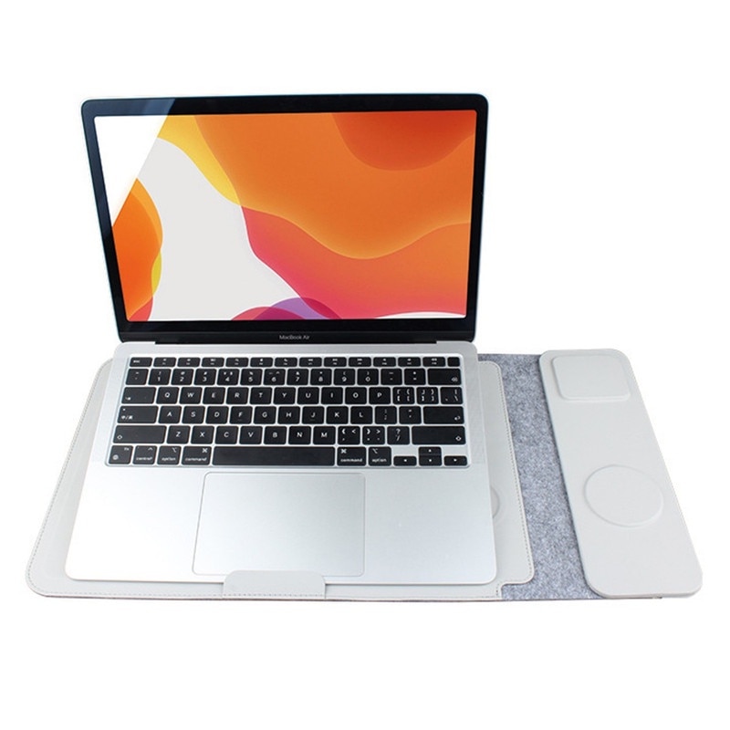 Geanta multifunctionala pentru laptop 4 in 1, incarcare wireless, design multifunctional, gri, 15"-16"