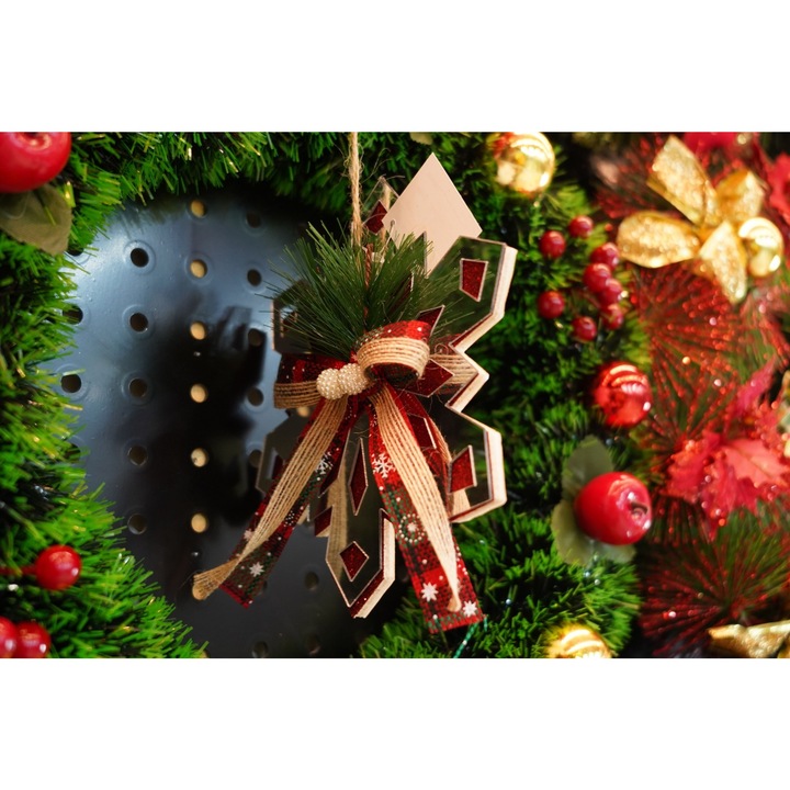 Ornament brad, Southern Sky, Fulg de nea, Argintiu, Lucios, 14*15CM, Acril, Interior/ Exterior - calitate superioara