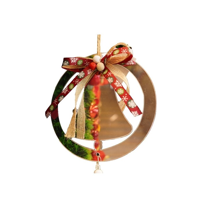 Ornament brad, By Fitilomania, Clopotel, Argintiu, Lucios, 14*26CM, Acril, Interior/ Exterior