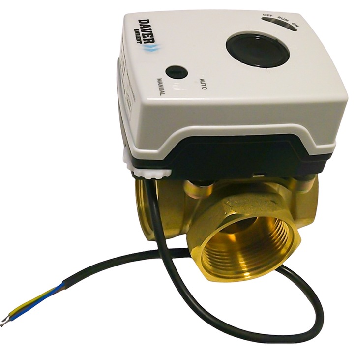 Vana de amestec 3 cai de 1.1/2" cu servomotor 220V/50Hz cu control manual si automat, Daver