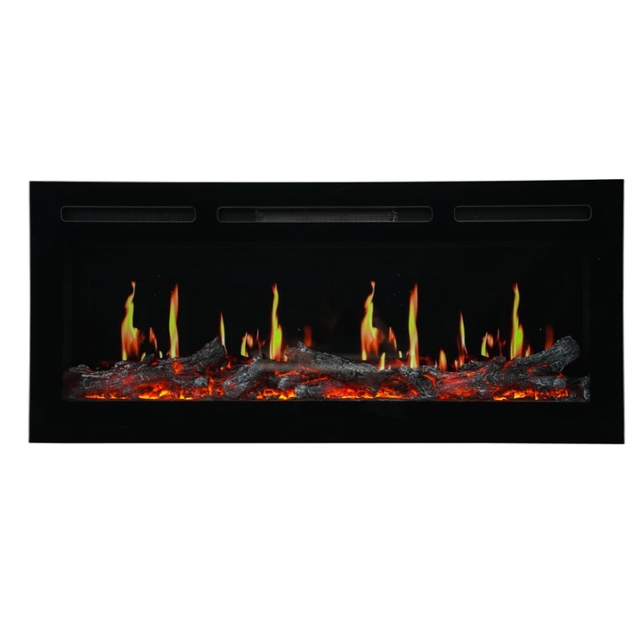 Beépített elektromos kandalló rönkökkel, hanggal, 7 színnel és 5 lángintenzitási fokozattal
