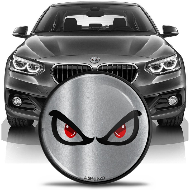 SkinoEu embléma, 82 mm, kompatibilis a BMW-vel, első burkolathoz, hátsó burkolat, csomagtartóhoz, 51147057794, ezüst/fekete, EN 8