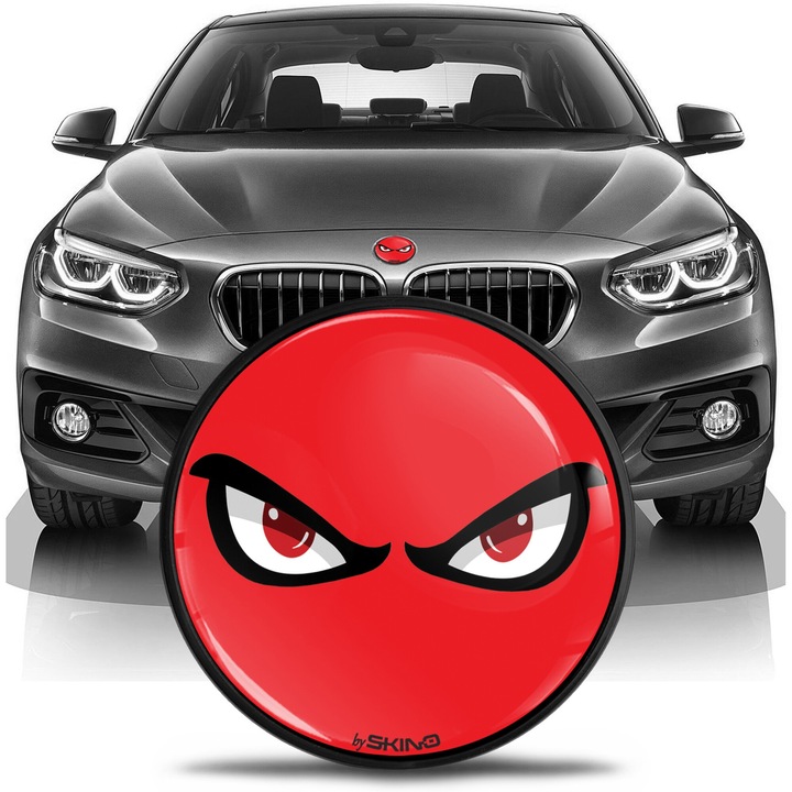 Emblema SkinoEu 82 mm BMW compatibil Capota fata portbagaj 51147057794 Rosu/Negru EN 9